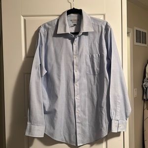 Van Heusen Blue Fitted Dress Shirt (16.5, 34/35)